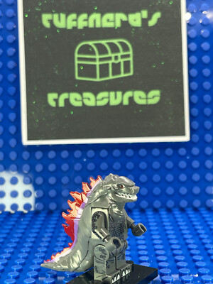 Custom PAD Printed LEGO SHOGUN WARRIORS GODZILLA Gray/Red/Purple Variant MiniFig-image