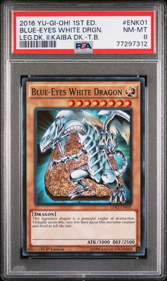 2016 YU-GI-OH! LEGEND DECK II #ENK01 BLUE-EYES WHITE DRAGON PSA 8-image