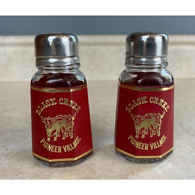 Black Creek Pioneer Village Matching Leather Bound Salt And Pepper Shaker Set-image