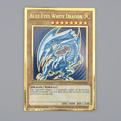 Yu-Gi-Oh Blue Eyes White Dragon MAGO-EN001 1st Edition Premium Gold English n293-image