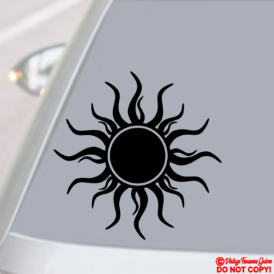 SUN Vinyl Decal Sticker Car Rear Window Wall Bumper Tribal Symbol Astrology Star-image