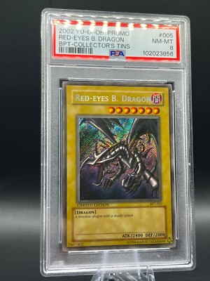 2002 Vintage 🐉🔥 Yugioh Red-Eyes B. Dragon BPT-005 2002 Collectors Tin-image