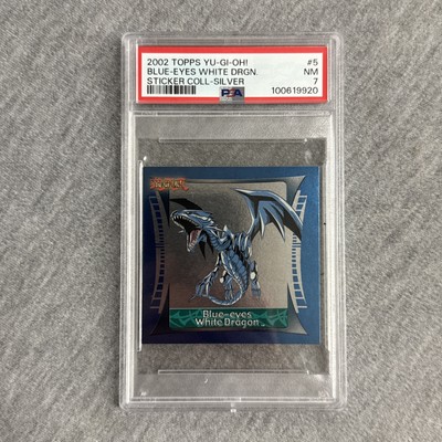 2002 Topps Yu-Gi-Oh! Sticker Collection #5 Blue-Eyes White Dragon Silver PSA 7-image