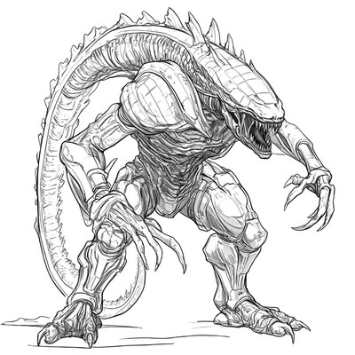 Godzilla Xenomorph Fusion Vinyl Car Decal Sticker – Waterproof & UV-Resistant-image