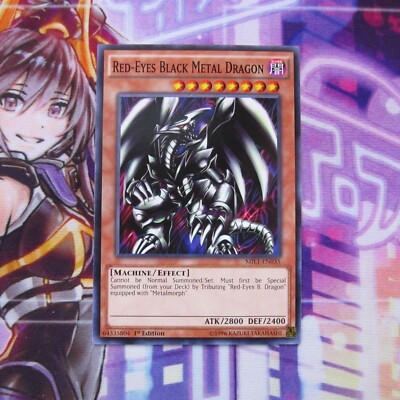 1X RED-EYES BLACK METAL DRAGON NEAR MINT YUGIOH-image