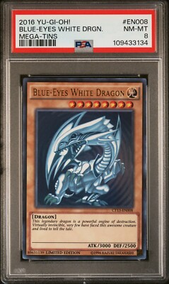 Blue-Eyes White Dragon *PSA NM-MINT 8* CT13-EN008 * Ultra Rare * 2016 * Yugioh-image