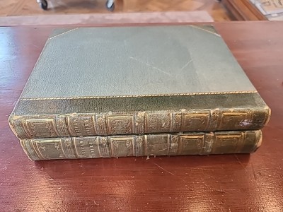 1840 American Scenery Two Volume Set 1/4 Leather Engravings Nice-image