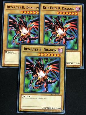 YUGIOH RED-EYES B. DRAGON SDDC-EN005 COMMON X3(NM)-image