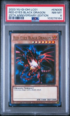 Yu-Gi-Oh! - Red Eyes Black Dragon 2023 LC01-EN006 Limited Edition PSA 8-image