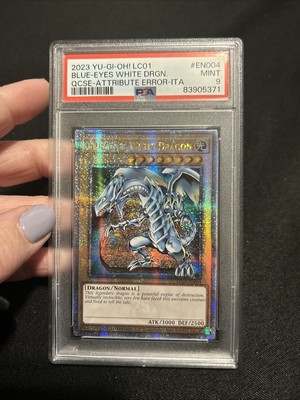 PSA 9 Blue Eyes White Dragon LCO1-EN004 Attribute Error Light I/O Earth,  25 Ed-image