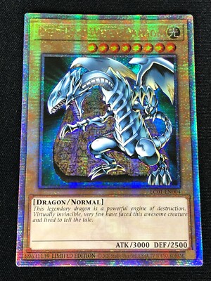 YUGIOH BLUE EYES WHITE DRAGON LC01-EN004 QUARTER SECRET (NM)-image