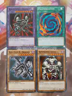 Yugioh Set Black Skull Dragon Summoned Skull Red Eyes B. Dragon **HOT** + Bonus-image