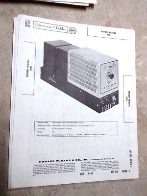 FISHER 100 TUBE POWER AMPLIFIER - SCHEMATIC & PARTS ID - SAMS PHOTOFACT 429/5-image