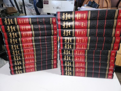 Collier's Encyclopedia 1950 1st edition  Set Of 20 Black And Red Leather Bound-image