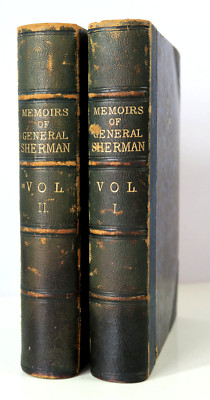 Memoirs of General Willian T Sherman 1875 1st Edition 2V Set w/Military Map-image