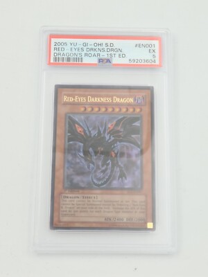 2005 Yugioh SD1-EN001 Red Eyes Darkness Dragon Ultra Rare Holo 1st Edition PSA 5-image