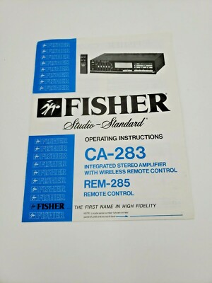 FISHER CA-283 OPERATING INSTRUCTIONS FOR INTEGRATED STEREO AMPLIFIER-image