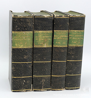 1803 Decameron Di Messer Giovanni Boccaccio 4 Volume Book Set in Italian Good +-image