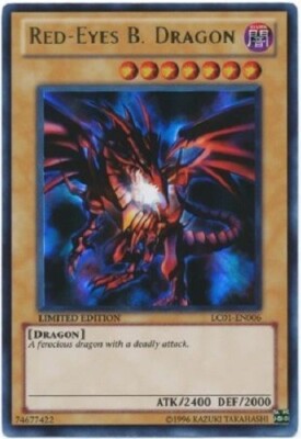 Yugioh Red Eyes B Dragon - Limited Edition Ultra Rare NM - Free Holographic Card-image