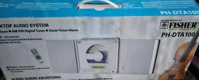 New FISHER SLIM AUDIO SYSTEM CD Remote FM Radio MULTIMEDIA PH-DTA 100 Old School-image