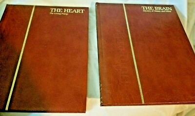 Torstar Books Set Of 2  The Brain The Heart Leather Patent Leather Bound  Vtg-image