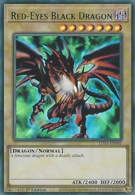 1st Edition - Red-Eyes Black Dragon (Green) - LDS1 / LP / English-image