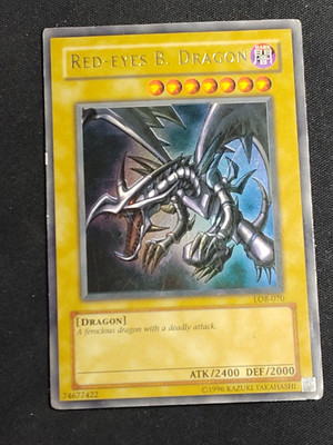 Red Eyes Black Dragon LOB-070 Original Print Ultra Rare Yu-Gi-Oh Card Played HP-image