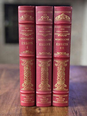 Franklin Library Great Books Western World Essays by Montaigne 3 Volume Set-image