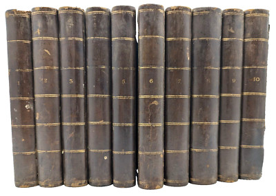 The Life of Samuel Johnson by James Boswell 10 Volume Leather Set - Antique 1835-image