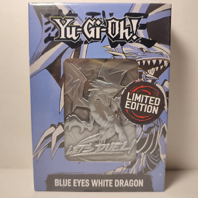 Yugioh Blue Eyes White Dragon Metal Card Ingot Official Collectible Figurine-image
