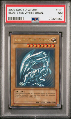 YUGIOH SDK-001 BLUE-EYES WHITE DRAGON ULTRA RARE HOLO FOIL PSA 7 NM #72328952-image