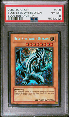 2003 YUGIOH BPT-009 BLUE-EYES WHITE DRAGON SECRET RARE PSA 8 NM #75753292-image