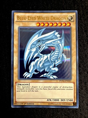 YUGIOH • BLUE EYES WHITE DRAGON • ULTRA RARE • 1st EDITION • DUSA-EN043 • VLP-image