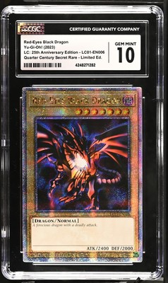YuGiOh GRADED RedEyes Black Dragon LC01-EN006 Ltd Ed QCScR GM 10 CGC-image