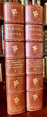 1902 LEGENDS & STORIES OF IRELAND 2 x Volume Set By Samuel Lover LEATHER BOUND-image