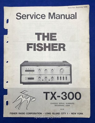 Original Fisher TX-300 Amplifier Service Manual-image