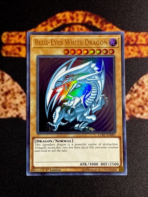 🔥YUGIOH • BLUE EYES WHITE DRAGON • ULTRA RARE • LCKC-EN001 • 1st EDITION • NM🔥-image