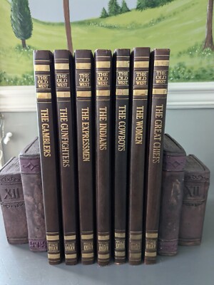 Time Life Books Set of 7 Old West Leather Bound Hard Cover 1974 Quality-image