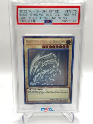 Blue-Eyes White Dragon Ghost Rare 1st Ed Misprint Center Image Off Centered-image