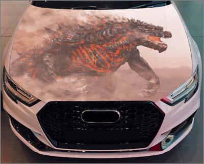 Car Hood Wrap Godzilla Vinyl Sticker Kaiju Full Color Custom Decal-image