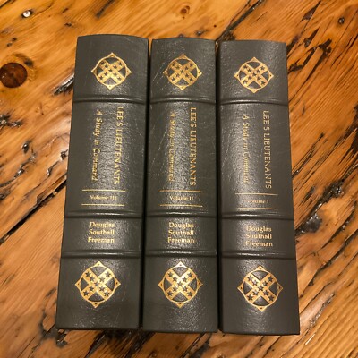 1991 Easton Press Lee's Lieutenants Three Volume Set Leather Bound Freeman-image