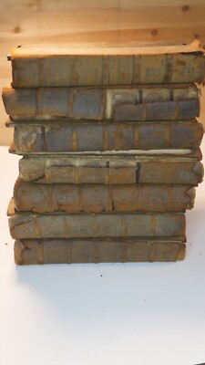 Antique Set 7 of 14 Holy Bible R.H.Hinkley Merrymount Press, Wood and Leather-image