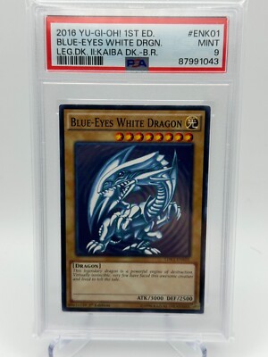 PSA 9! Yu-Gi-Oh! Blue-Eyes White Dragon LDK-ENK01 1st Edition-image