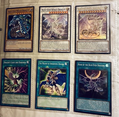 Lot Of 6 Yugioh! Cards! Blue Eyes White Dragon Lot. 3 Spell, And 2 Holo! -image
