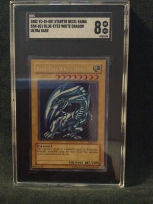 2002 YU-GI-OH BLUE EYES WHITE DRAGON SDK-001 SGC 8 starter deck kaiba ultra rare-image