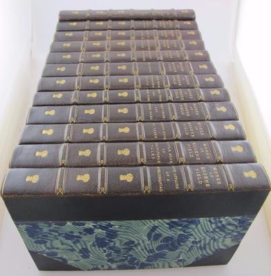 1901 EUGENE FIELD LEATHER SET Complete Works CIVIL WAR PROTAGONIST Humor RARE -image