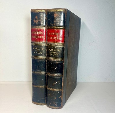 1850 Webster’s Improved Dictionary of the English Language Set, Leather Bound-image