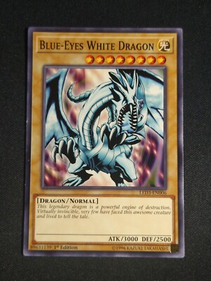 Yu-Gi-Oh! 3x Blue-Eyes White Dragon LED3-EN006 1st Common NM-image