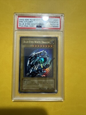 Yu-Gi-Oh 2002 Blue-Eyes White Dragon SDK-001 Auto 10 Signed By Eric Stuart Kaiba-image