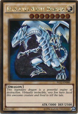 Lightly Played Blue-Eyes White Dragon - PGL2-EN080 - Gold Rare - Unlimited Editi-image